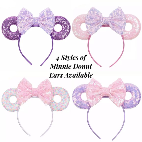Minnie Mouse Sequin Sprinkle Donut Headband w/ Bow - Picture 11 of 11